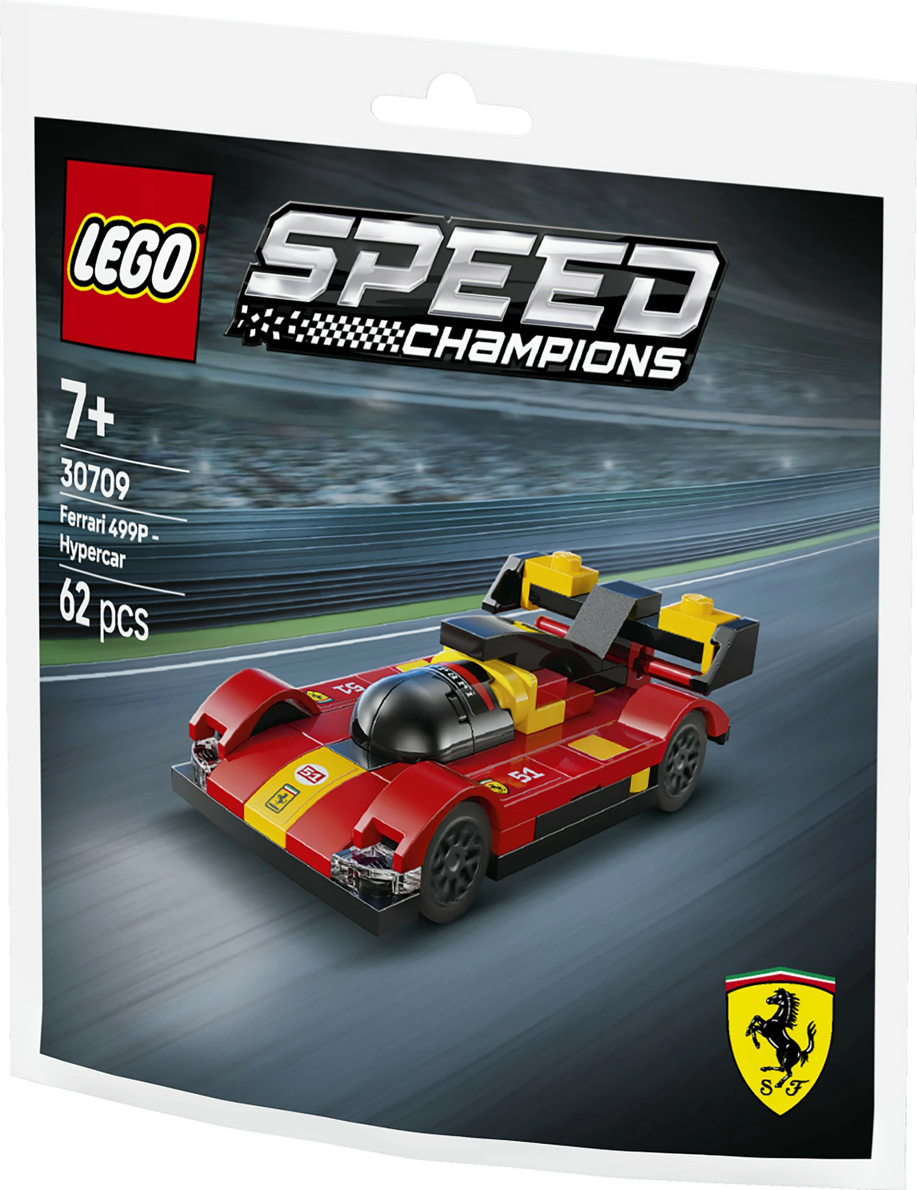 Set LEGO Speed Champions Ferrari 499P Hypercar 30709, 62 copë, 7+, shumëngjyrësh