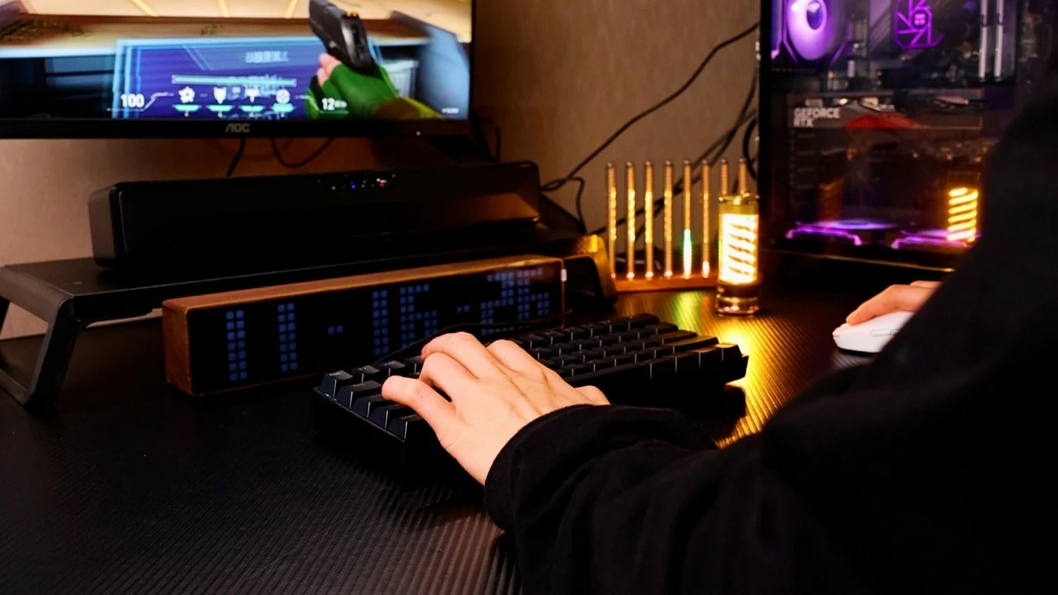 Tastierë gaming Mchose Ace 60 Pro, 60%, RGB, USB-C, Hot-Swap, e zezë