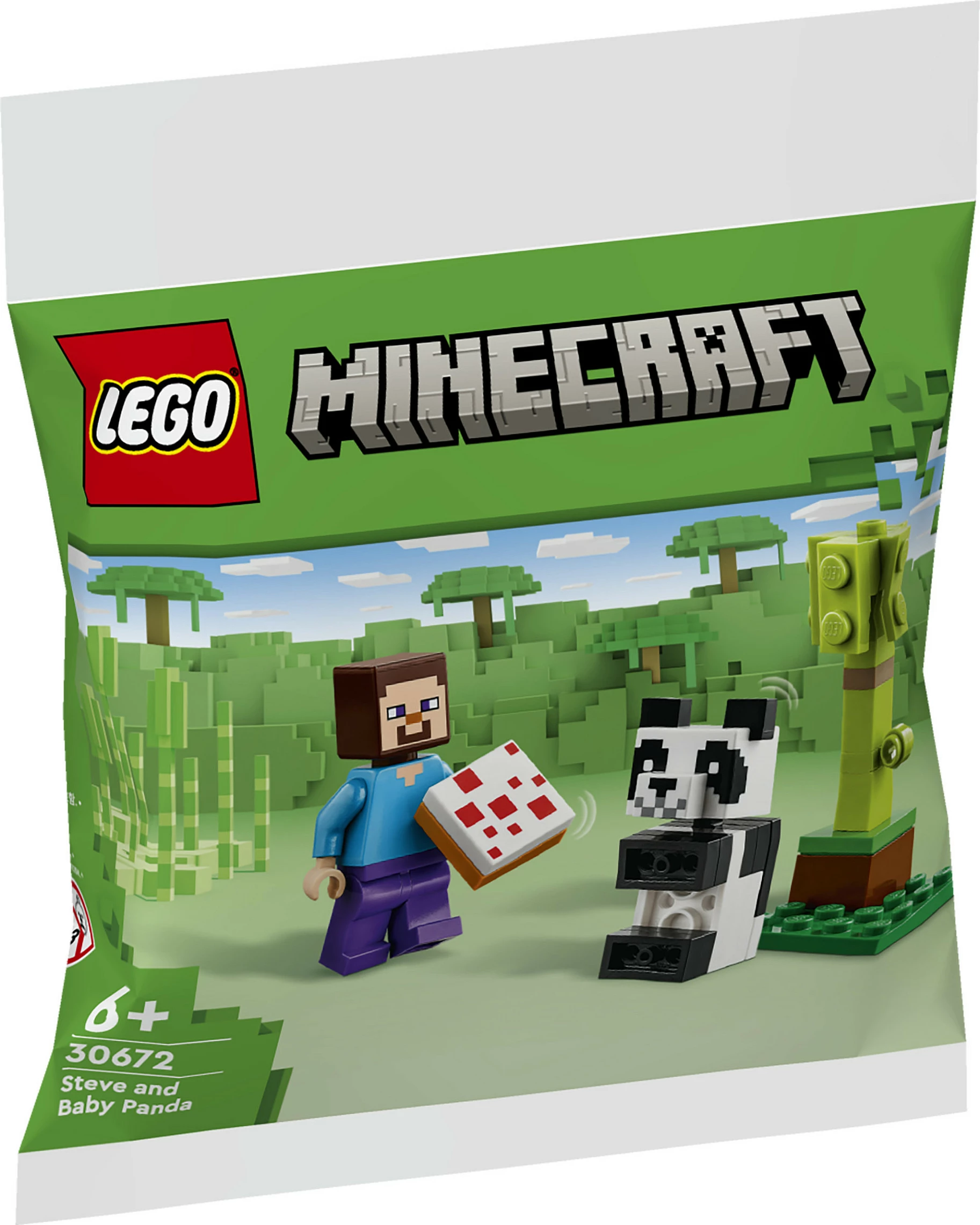 Set ndërtimi LEGO Minecraft 30672 Steve me panda të vogël, multikolor