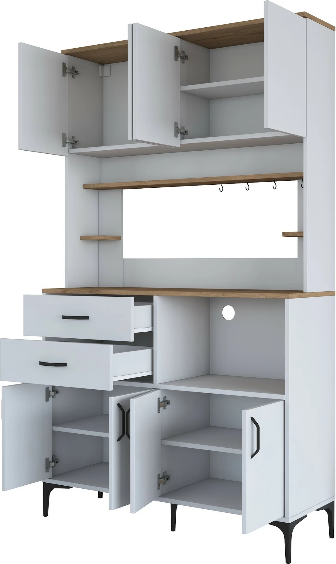 Dollap multifunksional Skye Decor, ngjyrë arrë dhe e bardhë, JE179 - 3402