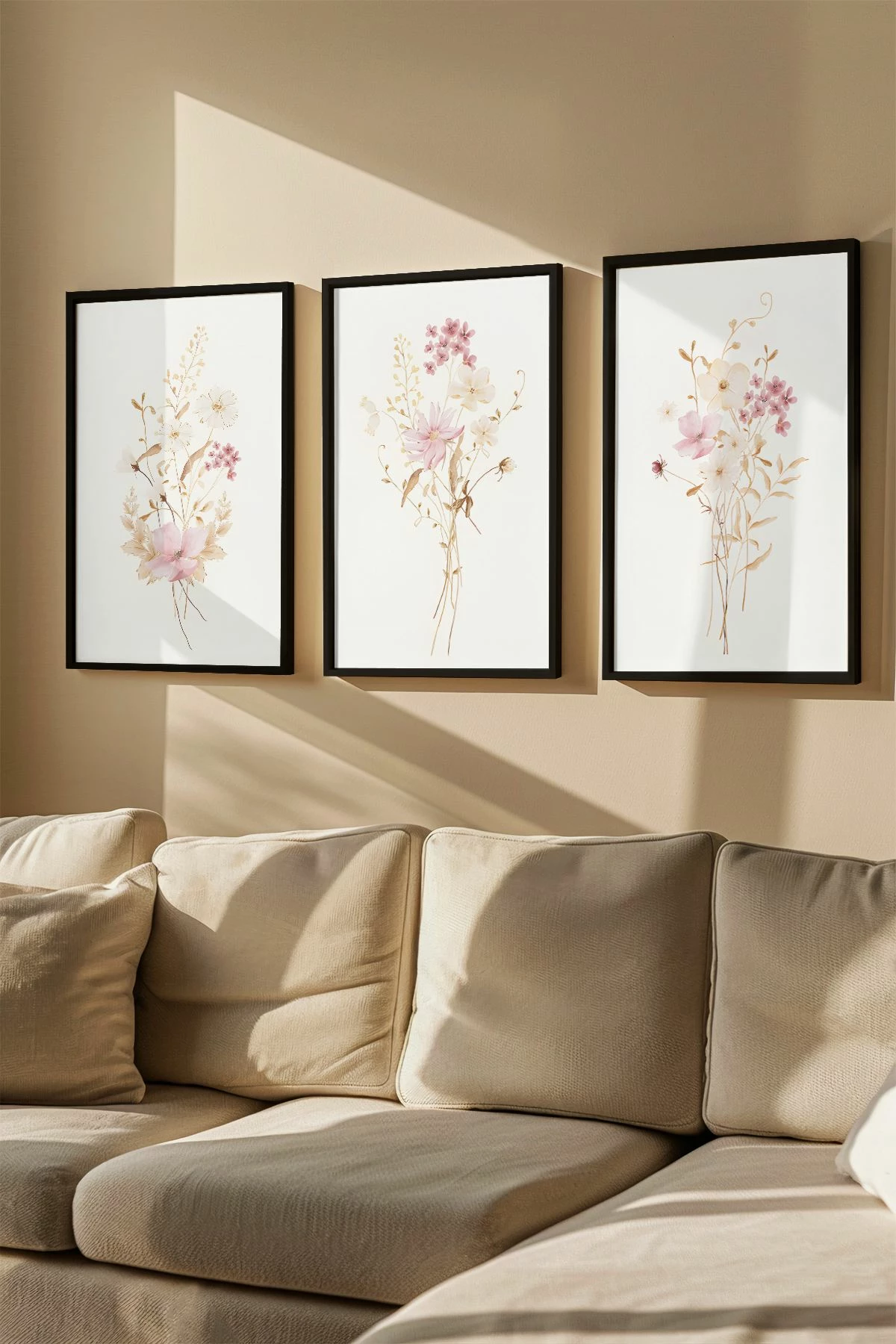 Pikturë dekorative me kornizë (3 copë), Wallity, Artvmodel19-Siyah