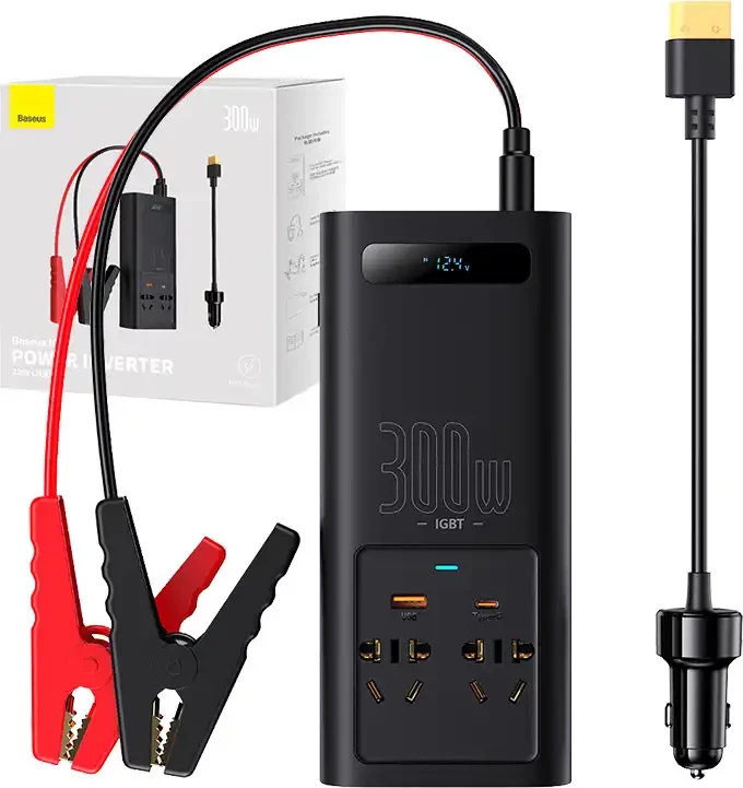 Inverter energjie për veturë Baseus CGNB0101, 300W, 220V, e zezë