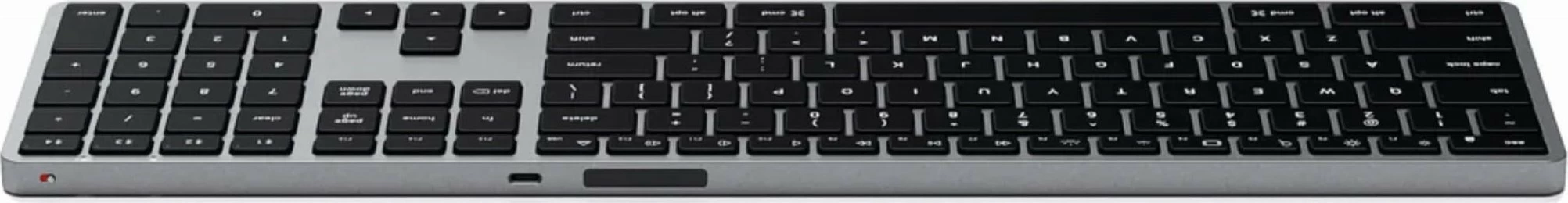 Tastierë Satechi Slim X3 ST-BTSX3M, Bluetooth wireless, US layout, me ndriçim, me numpad, e zezë/gri