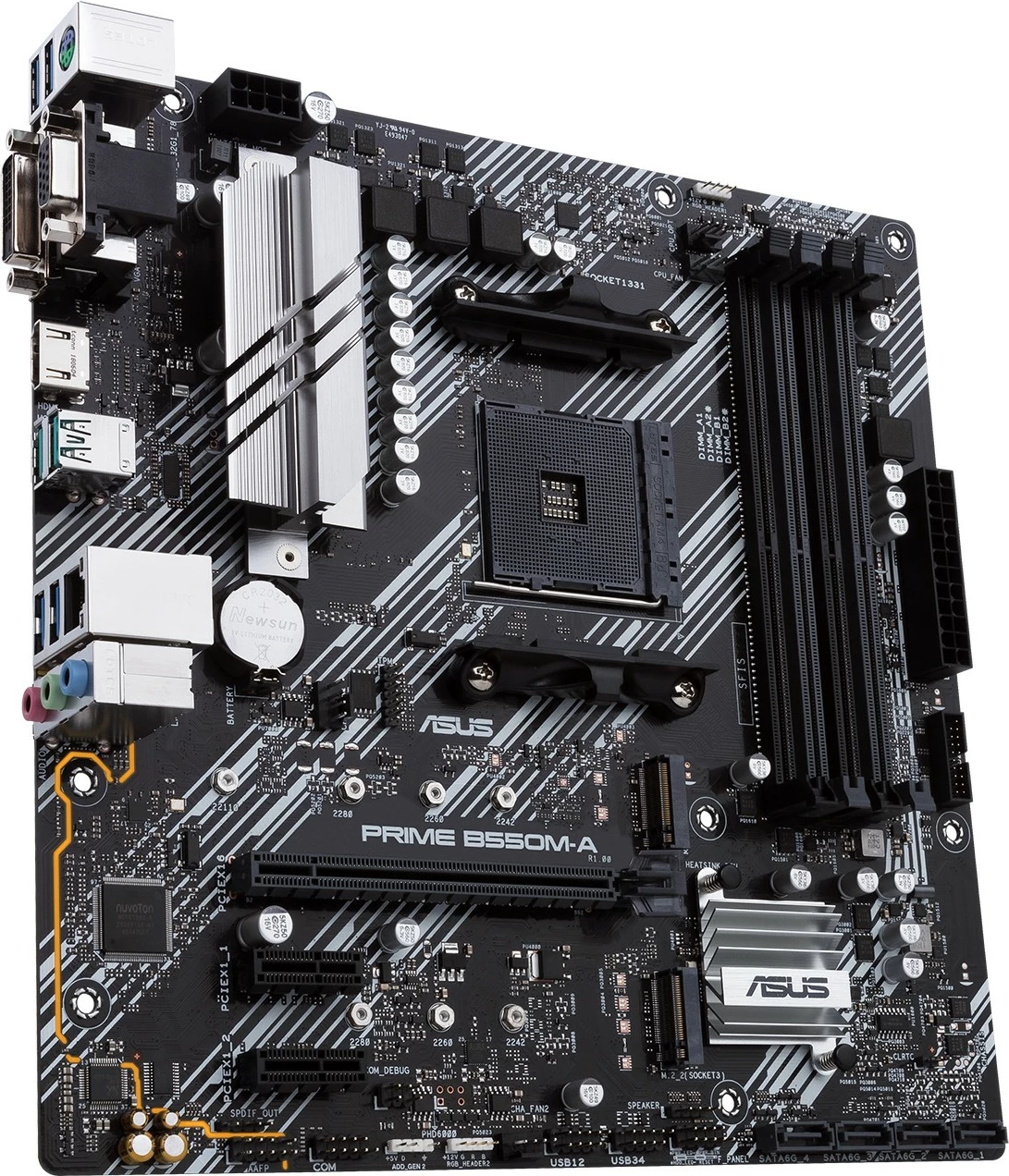 Pllakë amë ASUS Prime B550M-A/CSM, Socket AM4, micro ATX, e zezë dhe argjendtë