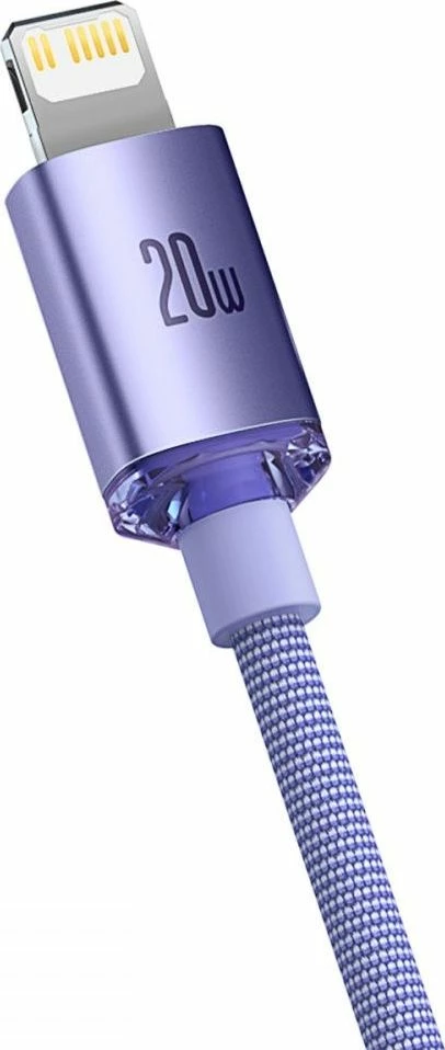 Kabllo USB-C në Lightning Baseus Crystal Shine 1.2 m 2.4A USB 2.0, vjollcë, 1 copë