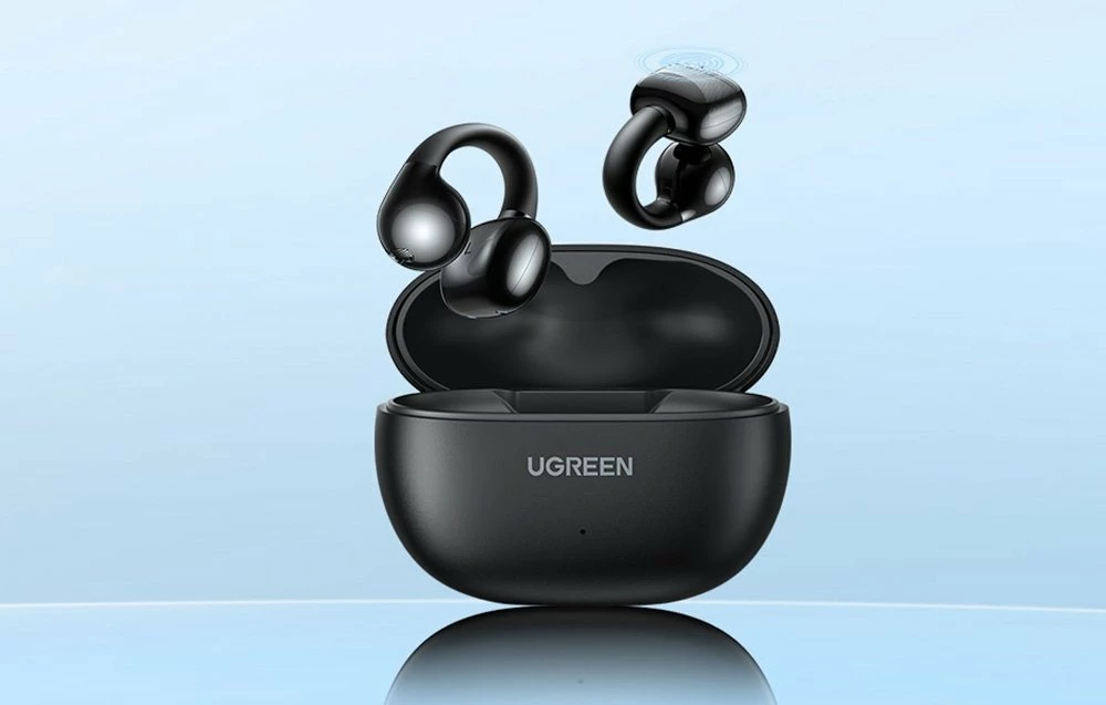 Kufje wireless Ugreen HiTune S3 WS209, Bluetooth 5.4, open-ear clip-on, IPX5, mikrofon, deri 24–30 orë, të zeza
