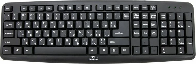 Tastierë Titanum TKR101 USB me kabllo, layout RU, me numpad, e zezë