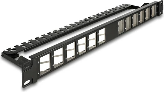 Patch panel DeLOCK 19″ Keystone 24 port, 1U, rack, i zi