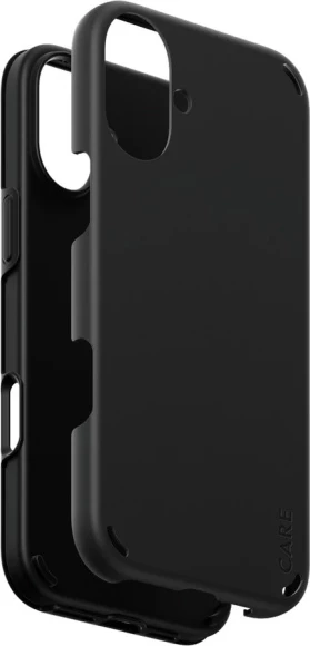 Mbështjellës PanzerGlass CARE Double Defense për iPhone 16 Plus, i zi