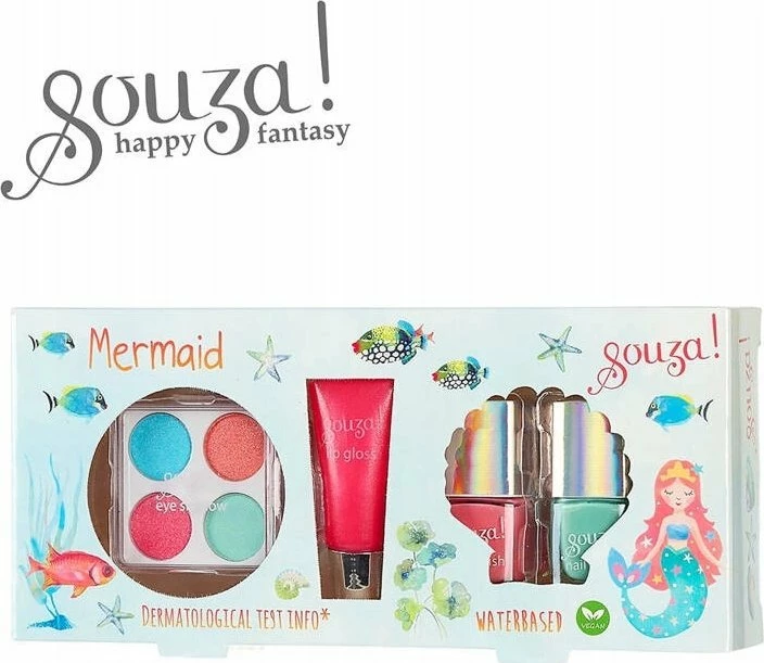 Set make-up për fëmijë Souza! Mermaid, 7 pjesë, 3+ vjeç, shumëngjyrësh
