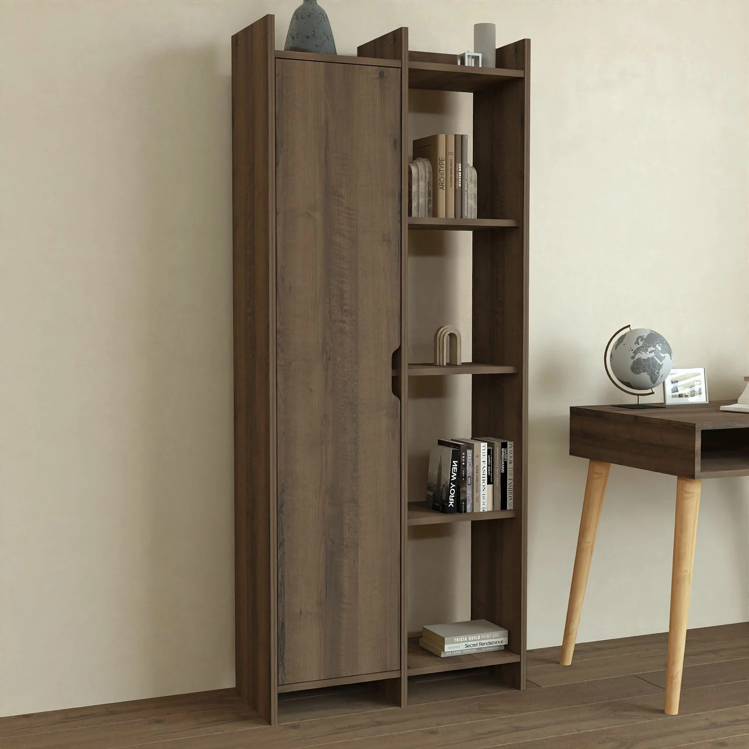 Raft librash Hanah Home, ofertë, ngjyrë lisi