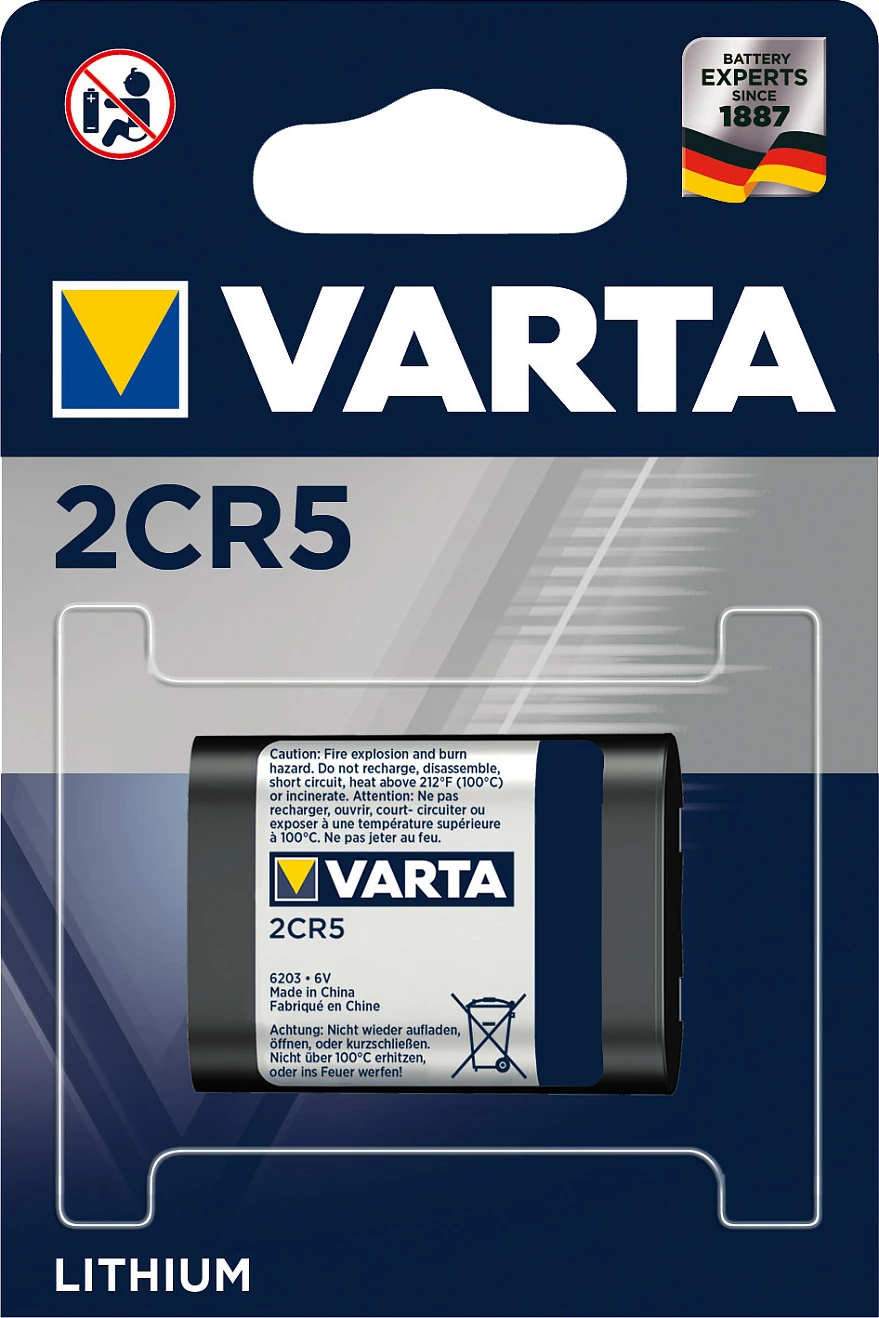 Bateri Varta 2CR5, Lithium 6V 1400mAh