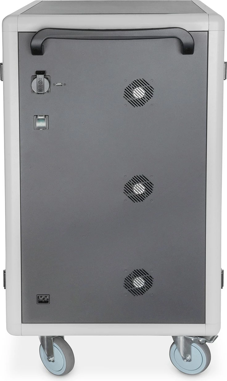 Kasë karikimi Digitus për 30 laptopë/tabletë deri 15.6 inç, USB-A, me rrota, e zezë