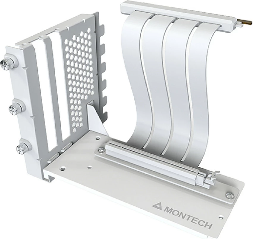 Kit montimi vertikal GPU Montech, PCIe 4.0 Riser kabllo 20cm, i bardhë