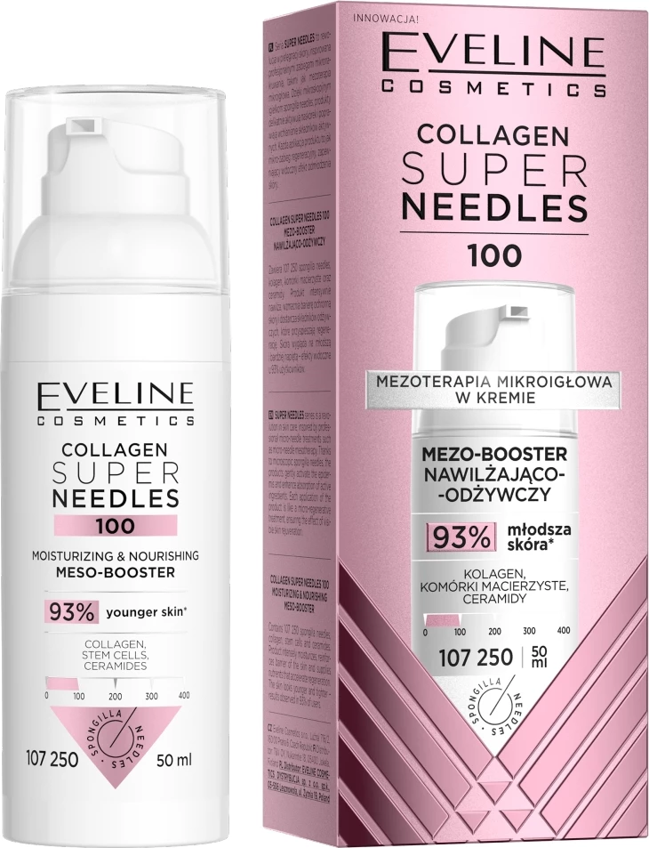 Locion për fytyrë Eveline Cosmetics Collagen Super Needles 100 Mezo-booster për femra 50ml