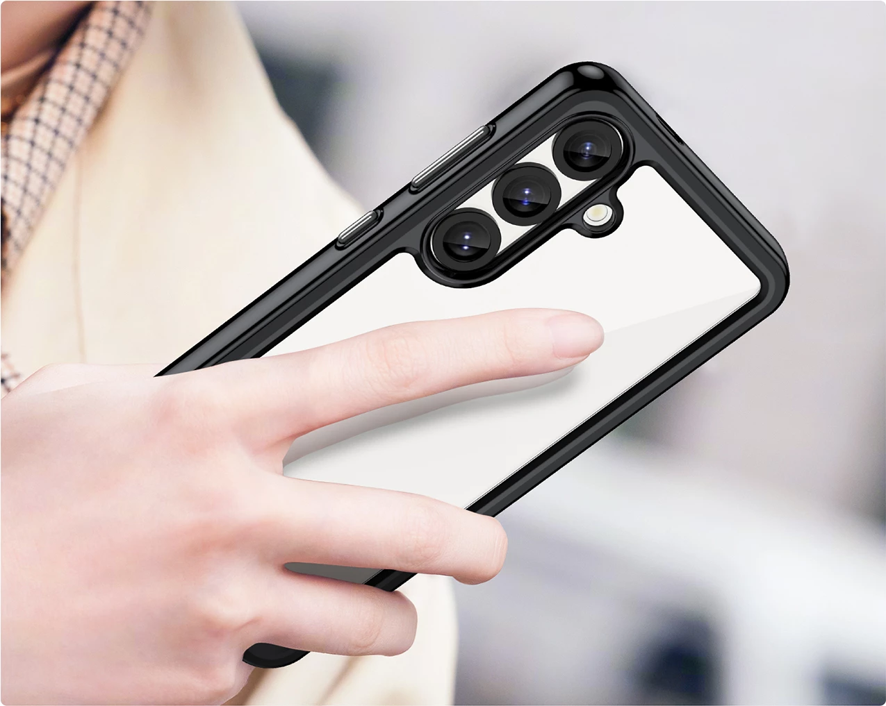 Mbështjellës Hurtel Outer Space Case për Samsung Galaxy S25, TPU/PC, i zi