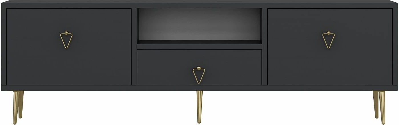 Komodë për TV, ngjyrë antracit dhe ari, Skye Decor, 1306-DROP-1