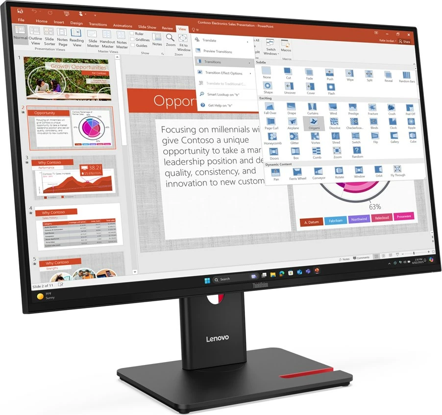 Monitor Lenovo ThinkVision T27-40, 27", Full HD, LED, i zi