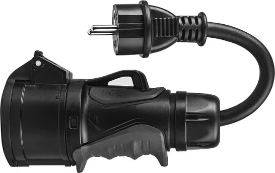 Adapter prizë Green Cell Red CEE 16A 400V 5P në Schuko 230V, i kuq