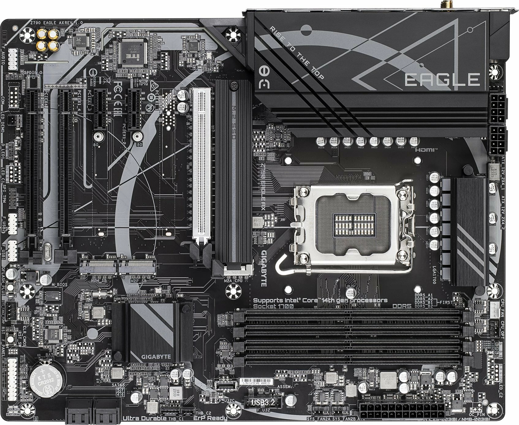 Pllakë amë Gigabyte Z790 EAGLE AX, ATX, DDR5 (4 slote), SATA 3 x4, Wi‑Fi 6E, Bluetooth, e zezë