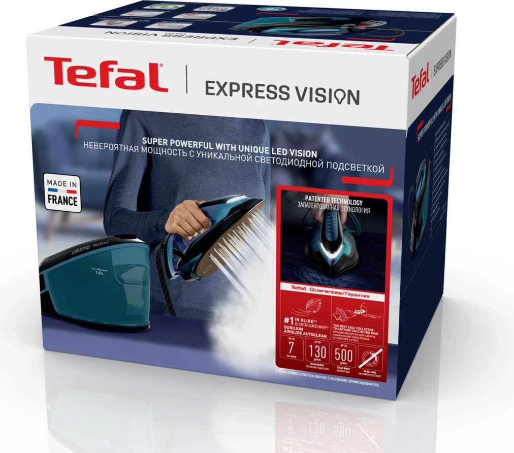 Hekur Tefal Express Vision SV8151, 2800 W, 1.8 L, Blu dhe Zi