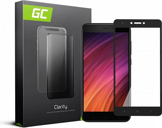 Mbrojtëse ekrani Green Cell GC Clarity 9H për Xiaomi Redmi Note 4X, tempered glass, full cover, e zezë