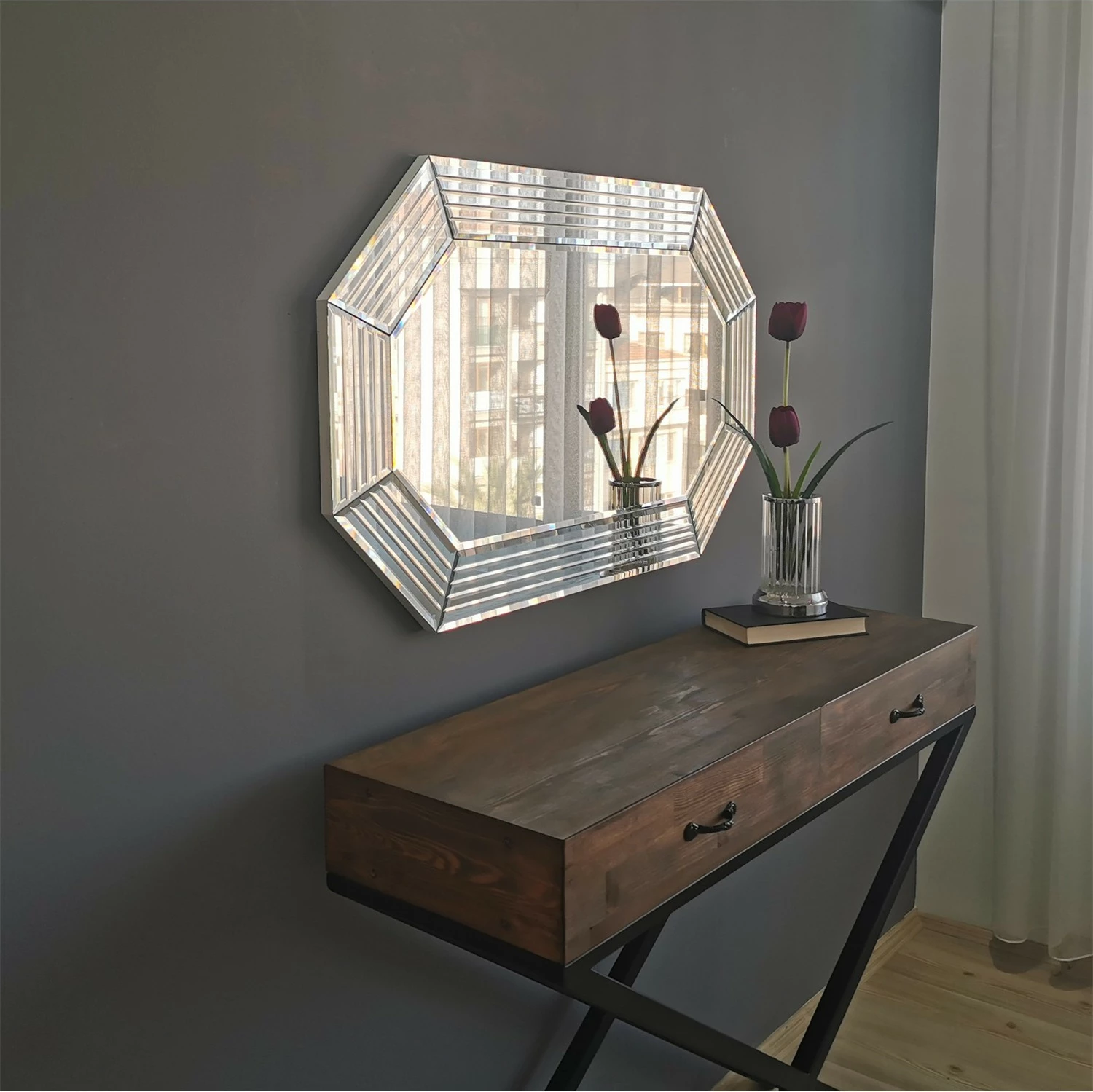 Pasqyrë Hanah Home, A310Y, ngjyrë argjendi