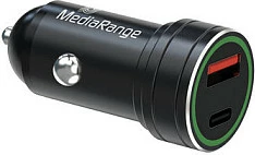 Karikues veture MEDIARANGE, 1x USB-A + 1x USB-C, Quick Charge 3.0 / USB-C PD 20W, i zi