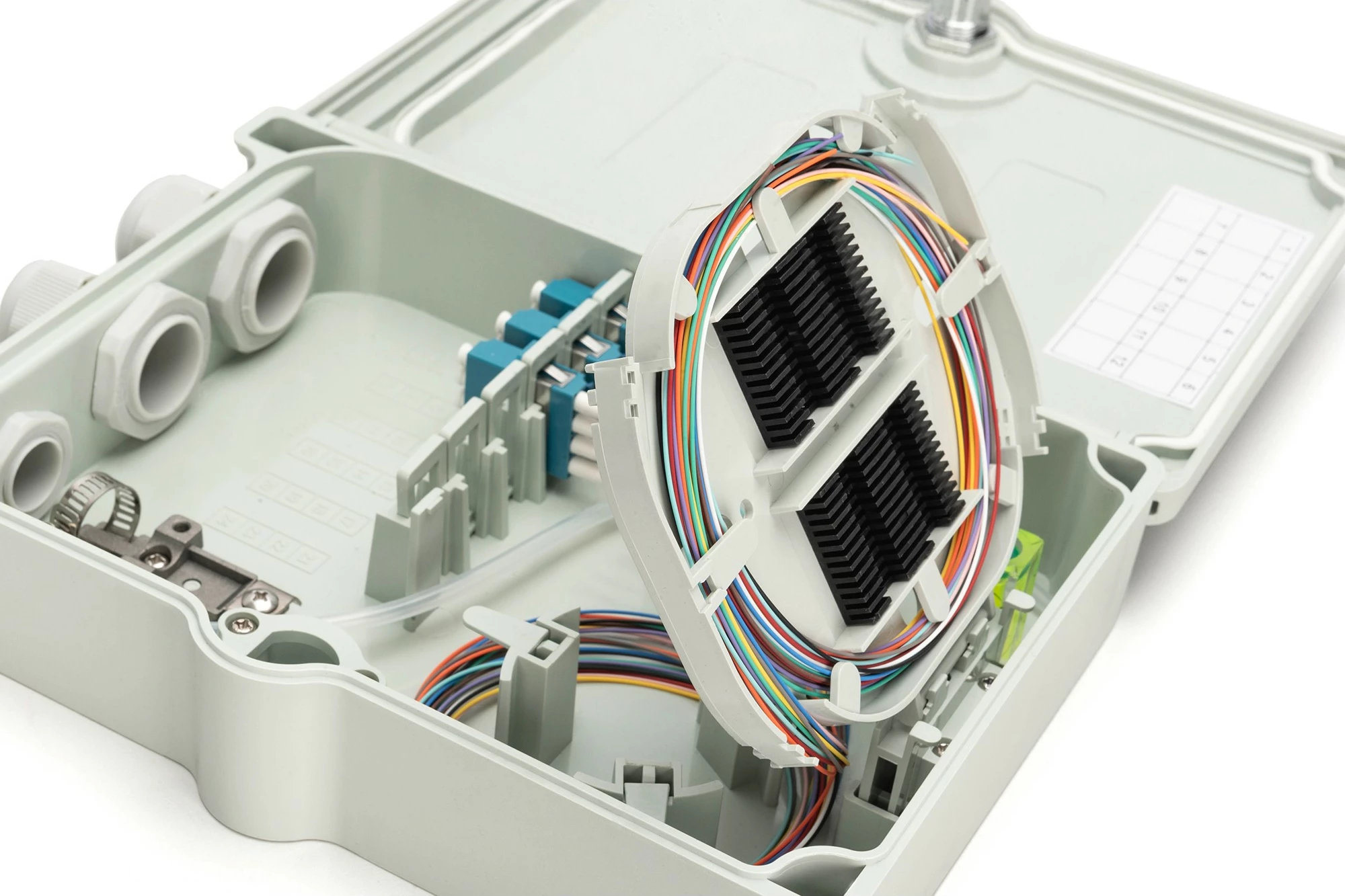 Kuti shpërndarëse fibër optike Digitus, 12 fibra, LC/PC, e bardhë, ABS