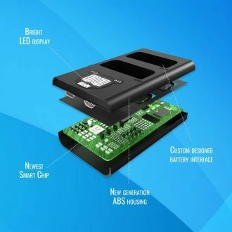Ngarkues baterie për kamerë Newell DL-USB-C + bateri LP-E6 2000 mAh, set