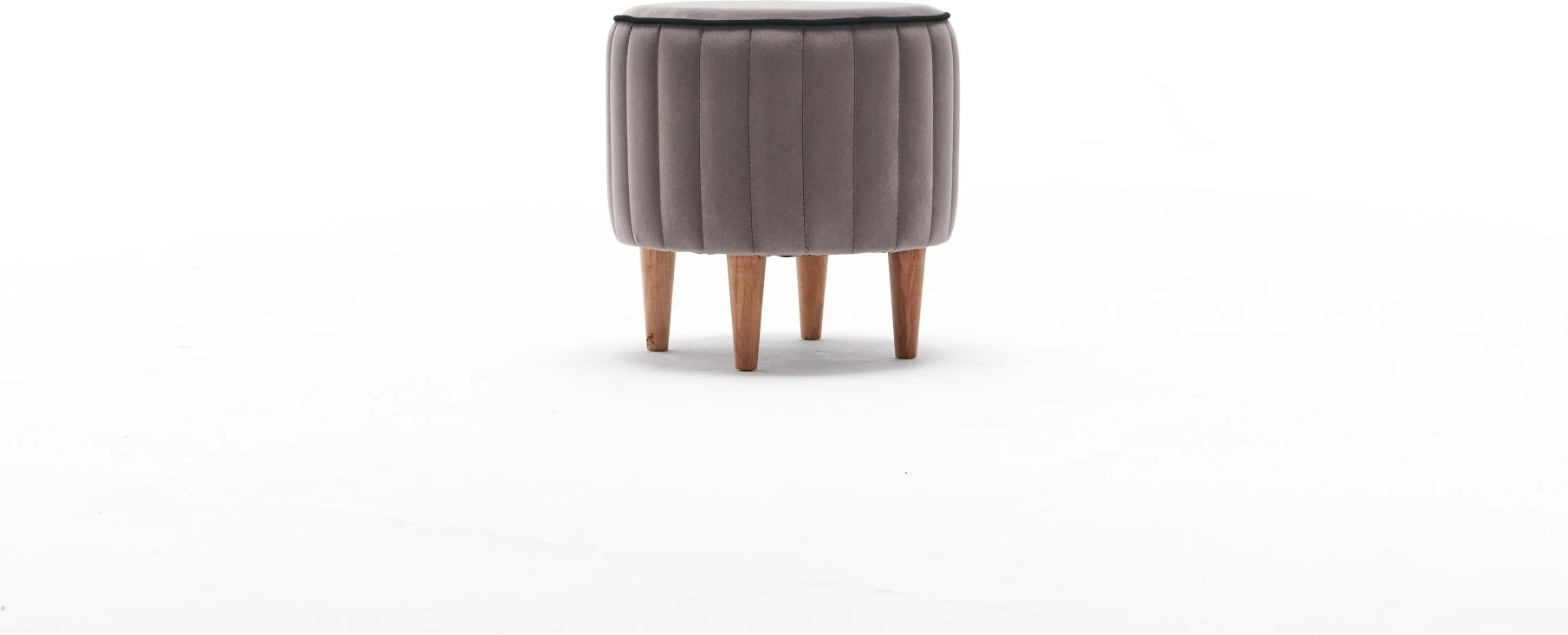 Puf Lindy, kadife gri, Atelier del Sofa
