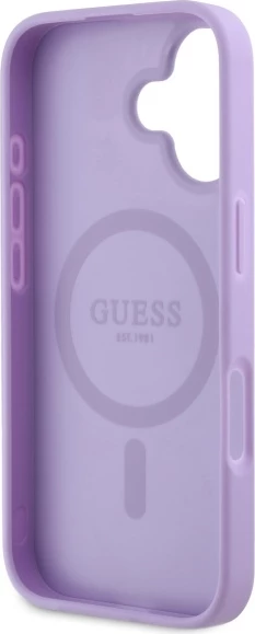 Mbështjellës Guess Saffiano MagSafe për iPhone 16, Vjollcë