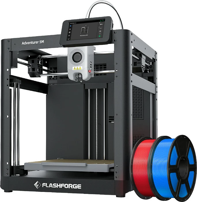 Printer 3D Flashforge Adventurer 5M, FFF, ekran me prekje, Wi‑Fi/Ethernet, e zezë