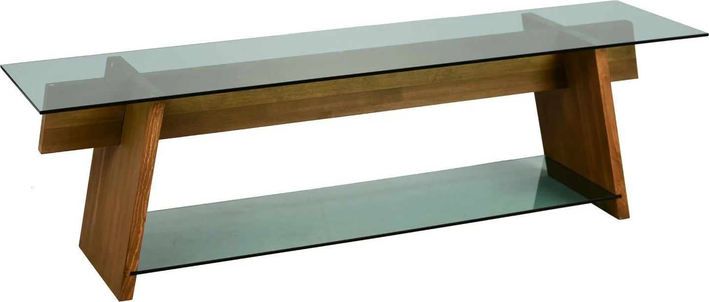 Komodë TV Hanah Home, TV202, ngjyrë arre dhe e gjelbër, xham i temperuar, 158x45x40cm