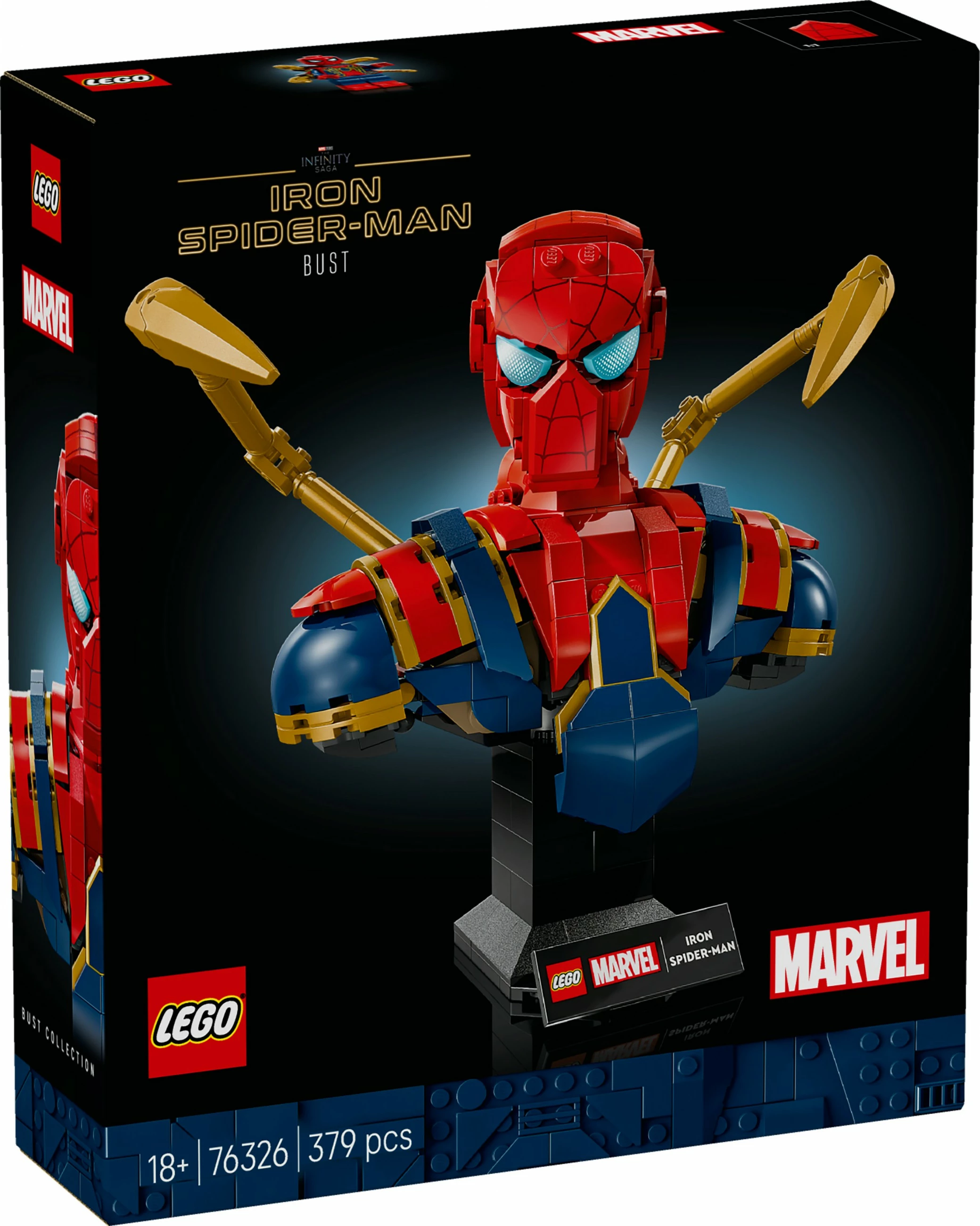 Set ndërtimi LEGO Marvel Iron Spider-Man bust 379 pjesë multikolor