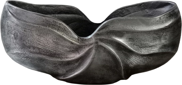 Vazo dekorative IWA 2, alumin, ngjyrë argjendi antike, 39x9x19 cm