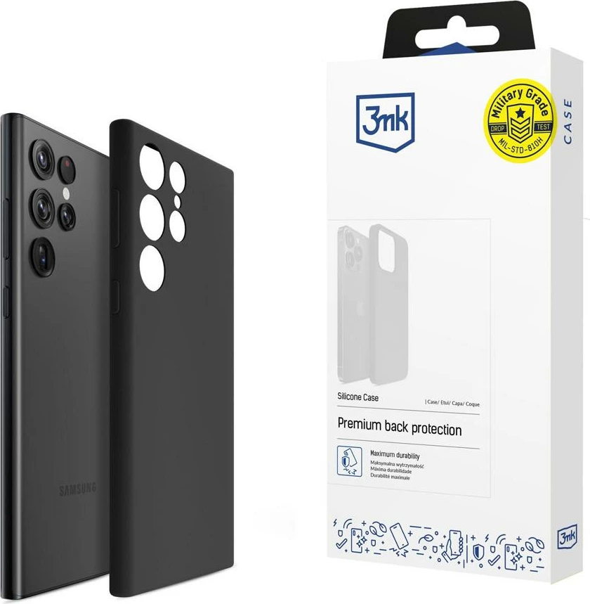 Mbështjellës silikoni 3mk për Samsung Galaxy S24 Ultra, zi