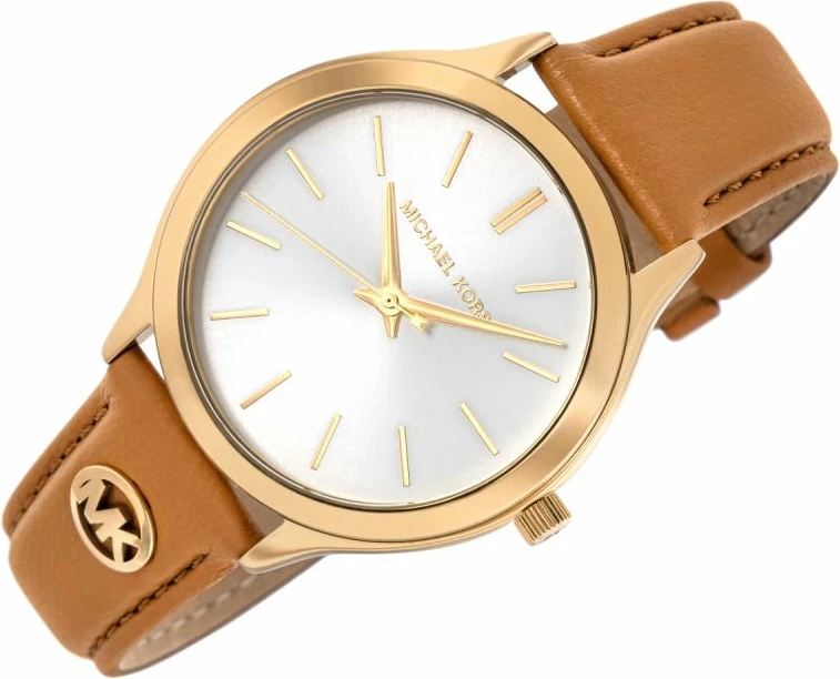 Orë dore femra Michael Kors Slim Runway MK7543, kafe