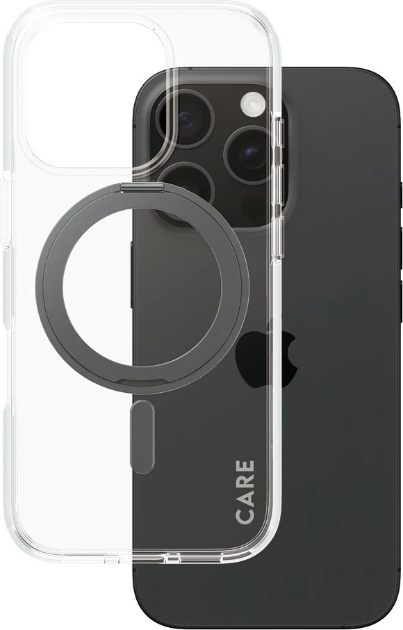 Mbështjellës PanzerGlass CARE Case, MagSAFE, për iPhone 16 Pro, transparent me këmbëz