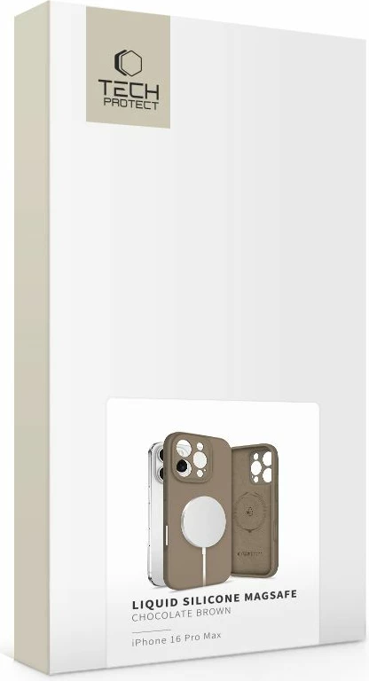 Mbështjellës Tech-Protect Liquid Silicone MagSafe për iPhone 16 Pro Max, Kafe