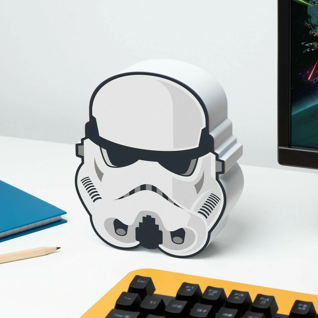 Llambë tavoline Paladone Star Wars Stormtrooper Box Light 15 cm, 3x AAA, bardhë/zezë