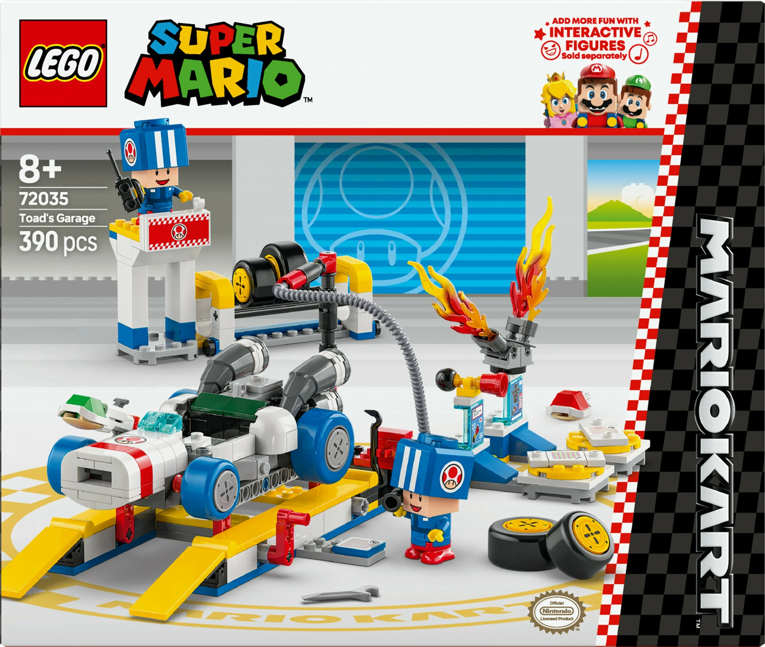 Set ndërtimi LEGO Mario Kart Toad's Garage, 390 pjesë, plastikë, shumëngjyrësh