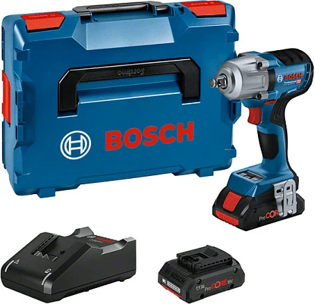 Makine goditëse Bosch GDS 18V-450 HC Professional, 2x4Ah, Li-Ion, 1/2", zi/kaltër