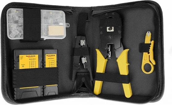 Set veglash rrjeti DeLOCK RJ45/RJ11 me tester kablli, diametër kablli deri 5.5 mm, multicolor