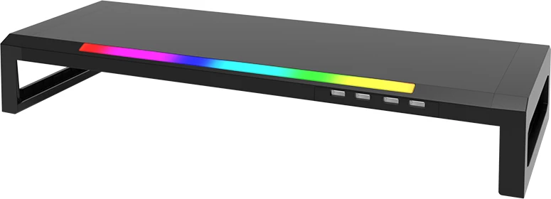 Stand monitori Marvo DZ-01 me RGB, 4x USB hub, 520×198×80 mm, i zi