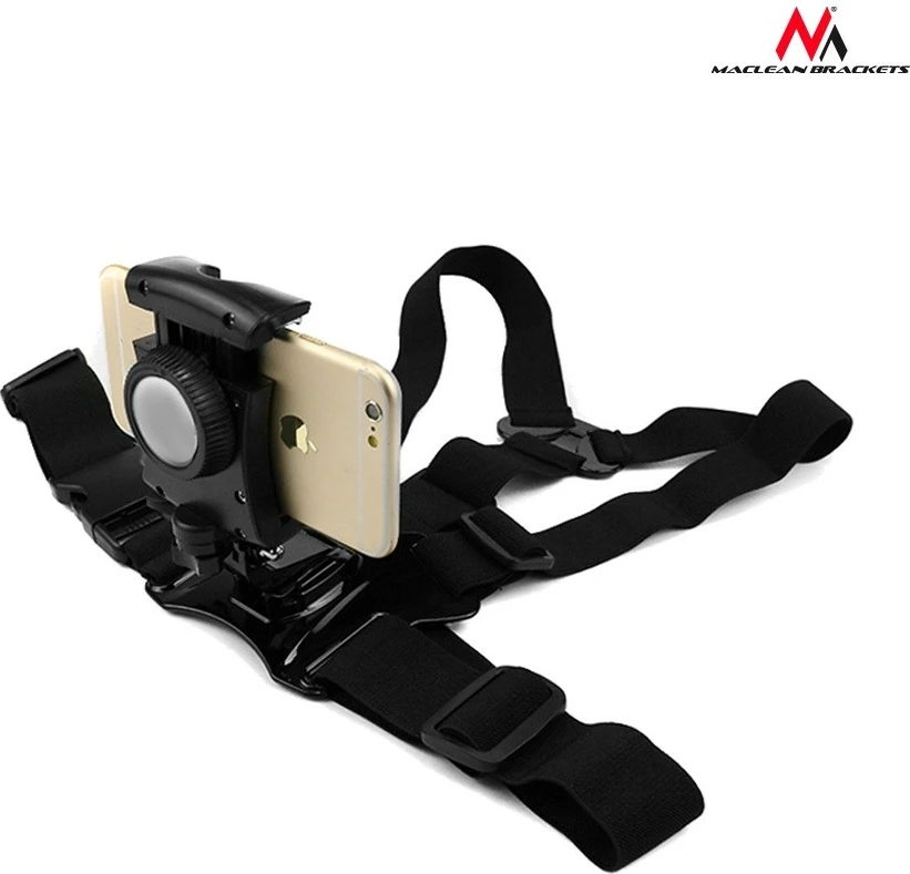 Rrip sportiv Maclean MC-773 për telefon, kamera, GoPro, i zi