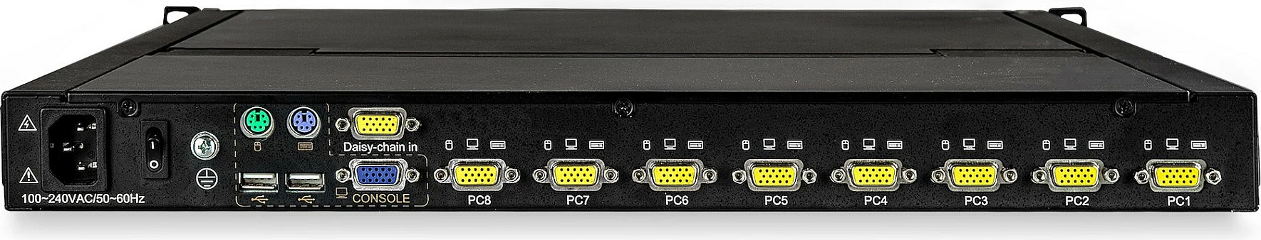 Konsolë KVM rack StarTech RKCONS1708K, 8-port, 1U, LCD 17", VGA/USB, e zezë