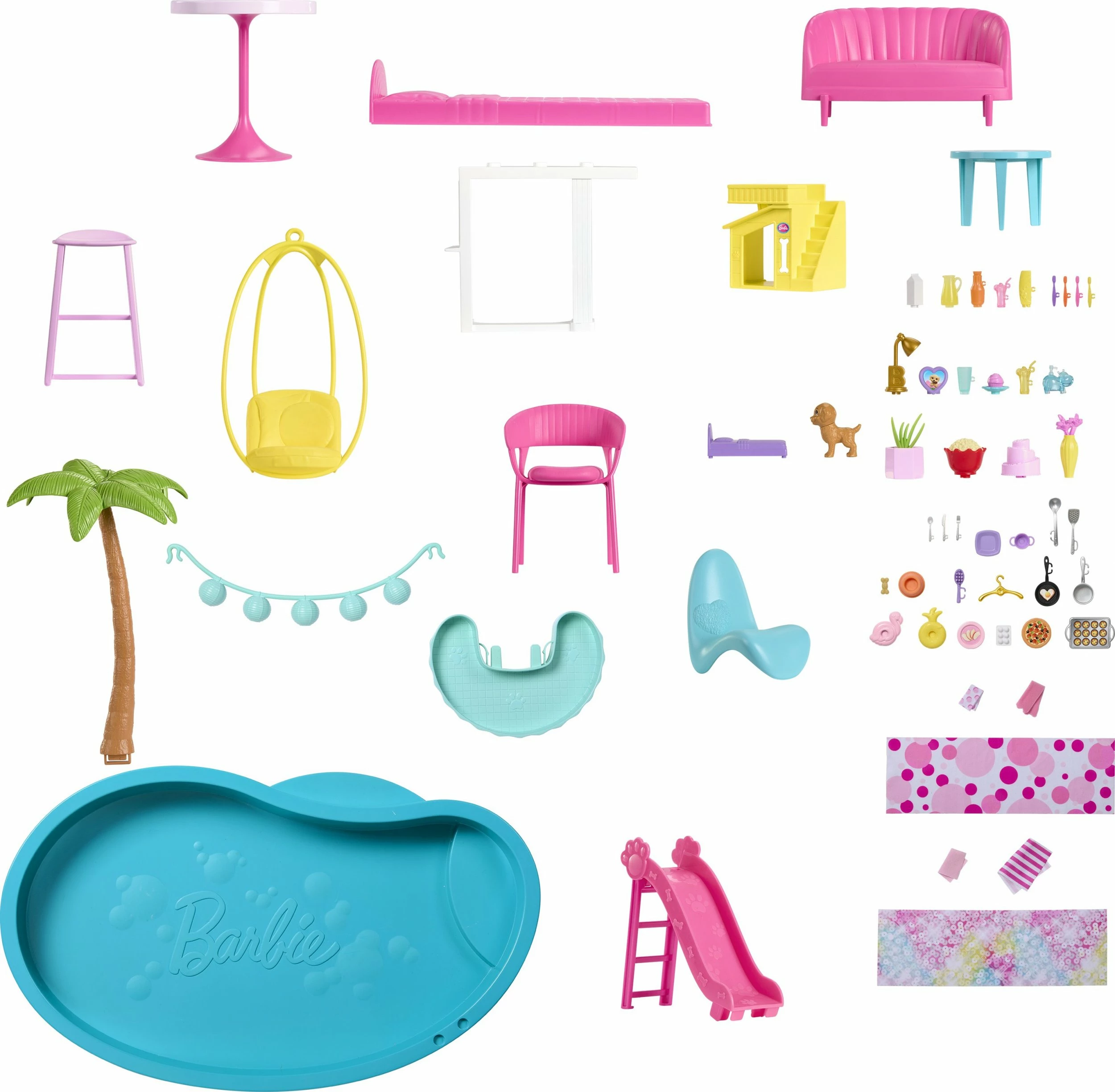 Shtëpi kukullash Mattel Barbie Dreamhouse HMX10, 3 kate, 75 aksesorë, me rrëshqitëse spirale e pishinë, pa kukull