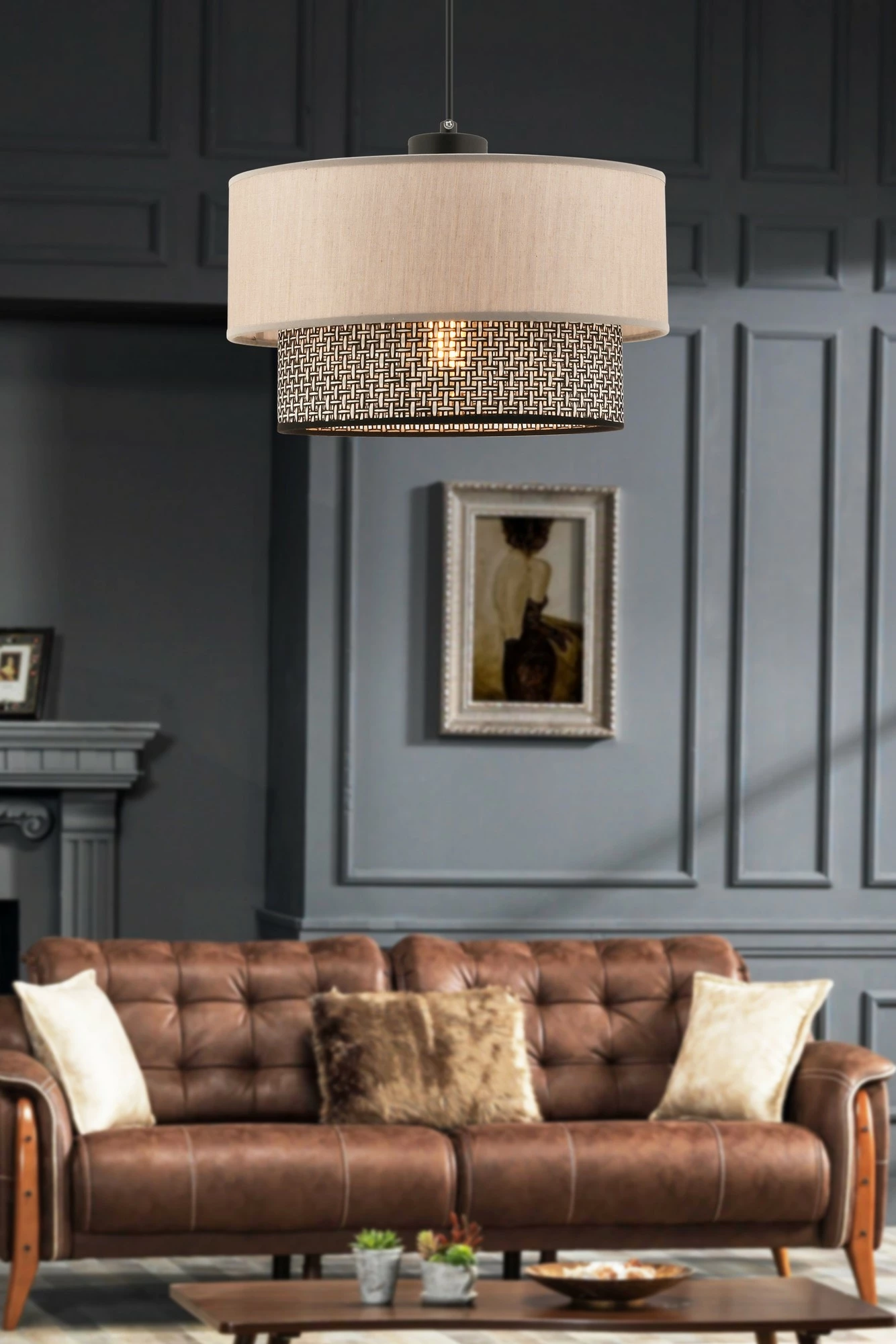 Llambë tavani Opviq Echo, gri, bezhë