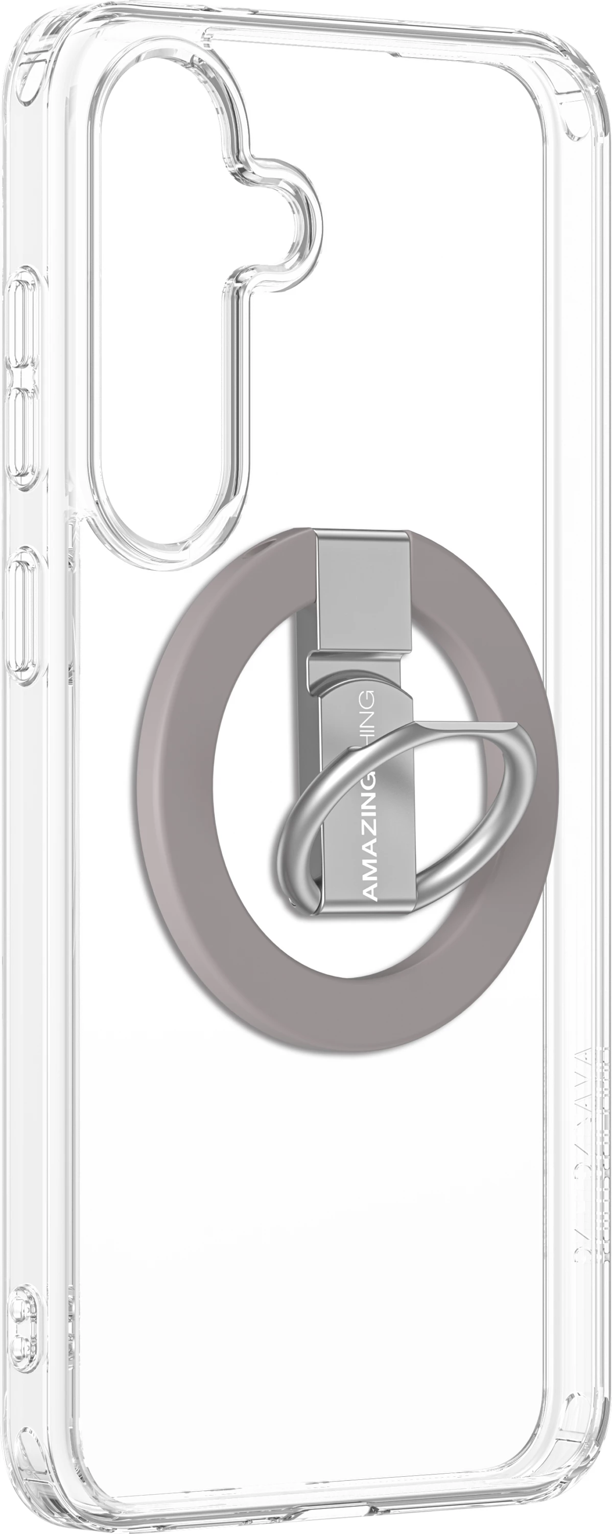 Mbështjellës AmazingThing Minimal Mag Case për Samsung Galaxy S25, me unazë magnetike, Transparent